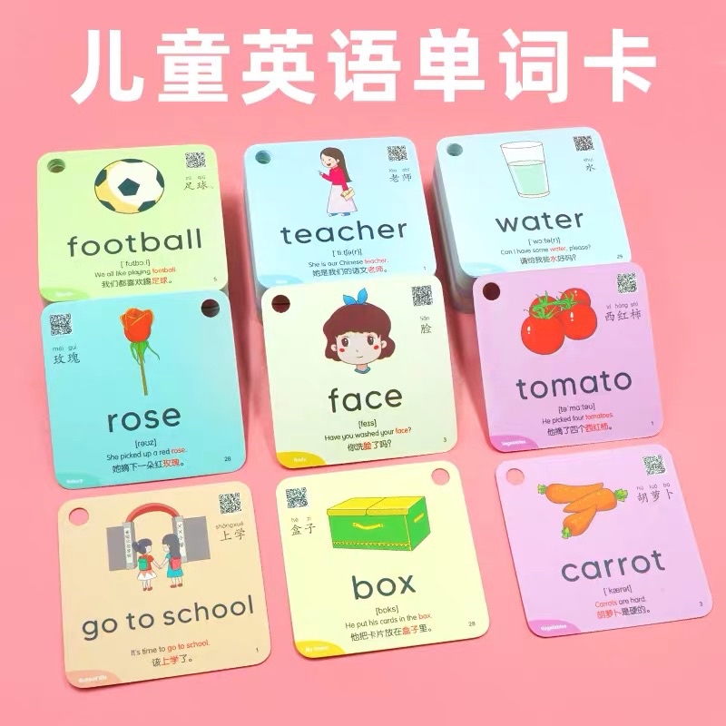 Children’s beginner bilingual learning Flashcards (600 words) | Shopee ...