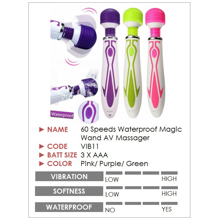 60 Speeds Waterproof Magic Wand AV Massager | Shopee Singapore