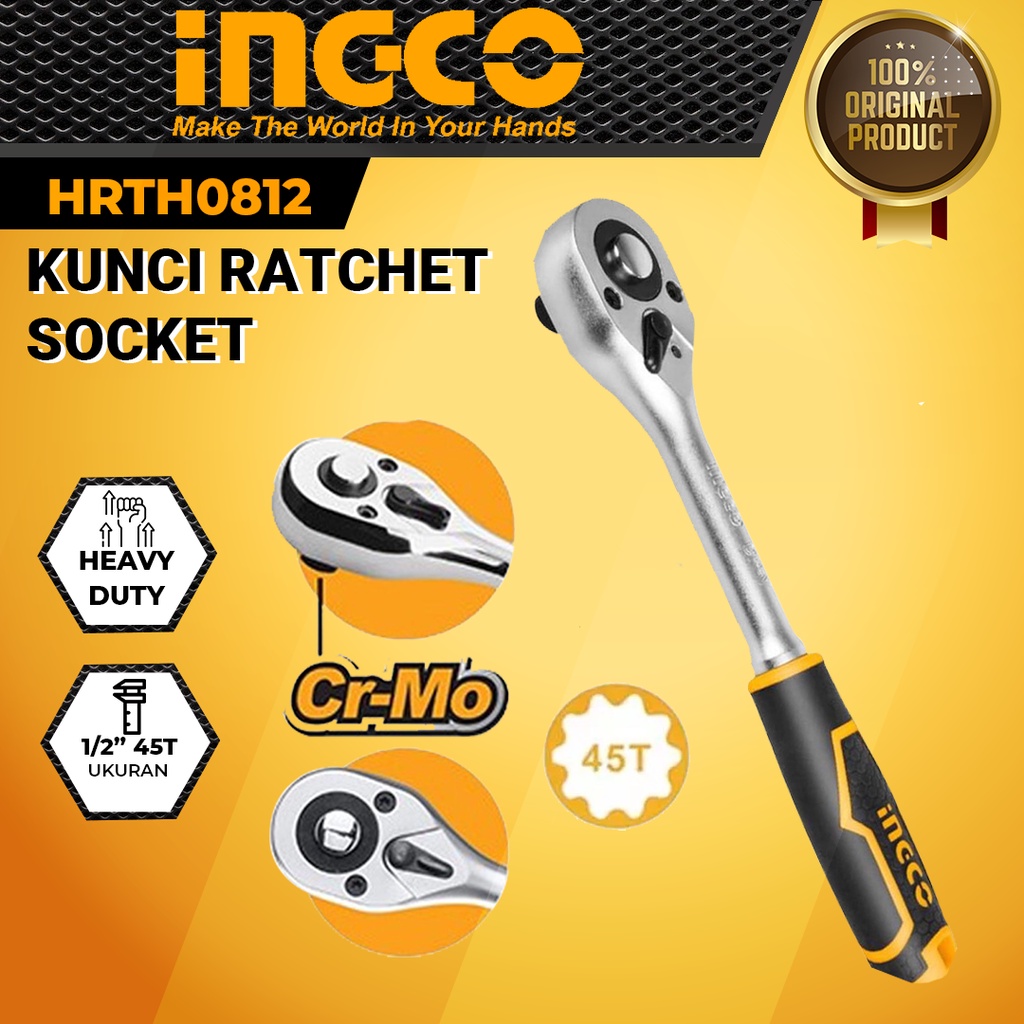 Ratchet Socket Wrench INGCO HRTH0812 12 Inch Ratchet Socket Wrench 1/2