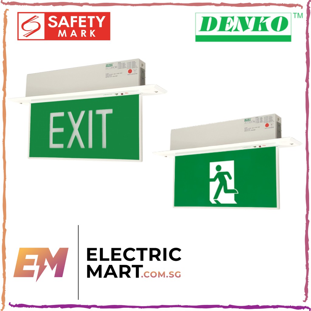 Denko EmEx 1602M-REC LED Slim Emergency Exit Light (Reccessed) | Shopee ...