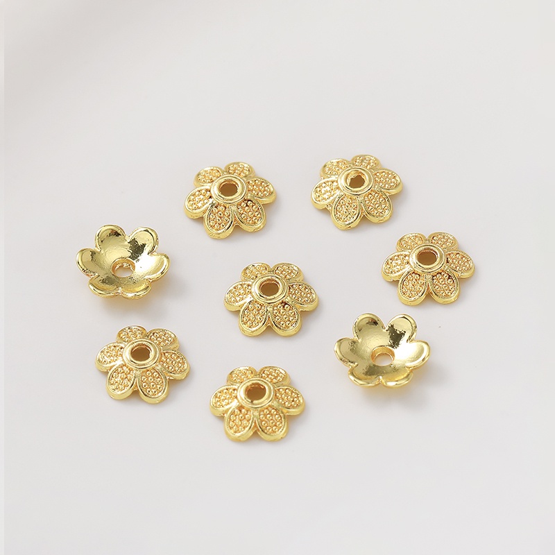 30pcs 14K 花托隔珠 gold clad flower receptacle DIY handmade crystal jewelry ...