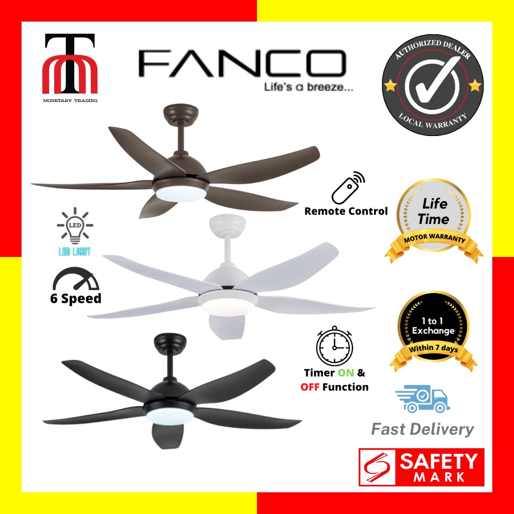 Fanco Galaxy 5 DC Motor Ceiling Fan with LED Light and Remote Shopee