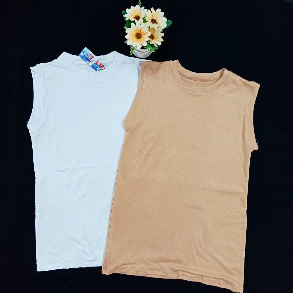 Baju Manset Kaos Inner Lekbong Buntung Tanpa Lengan Wanita Bahan Spandek Rayon Premium Murah - Gambar 3