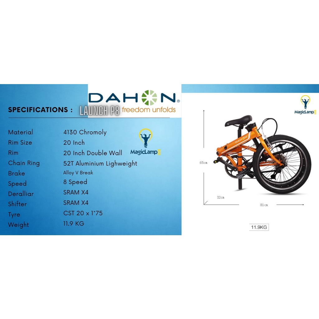Dahon P8 Launch 2000 8 Speed Folding Bike SG Seller Magiclamp123