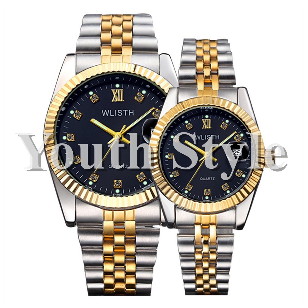 Original Wlisth Couple Watch Set Pair Watch Fashion Business Women Men Quartz Analog Wrist Watch