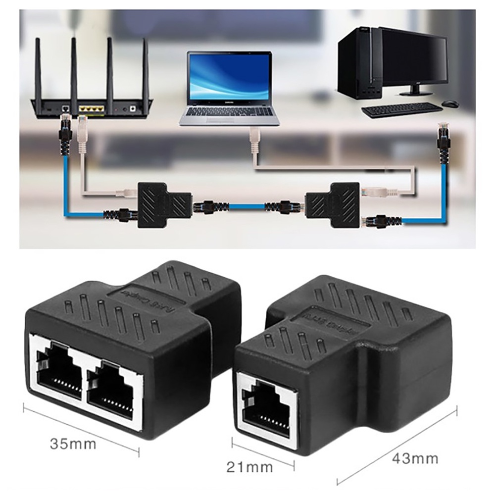 1 To 2 Way LAN RJ45 Cable Port Network Splitter Double Cable