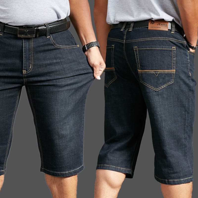 Plus Size Men Jeans Shorts Black Blue Relaxed Fit Big Large Size 3 4 Capri Short Shopee Singapore