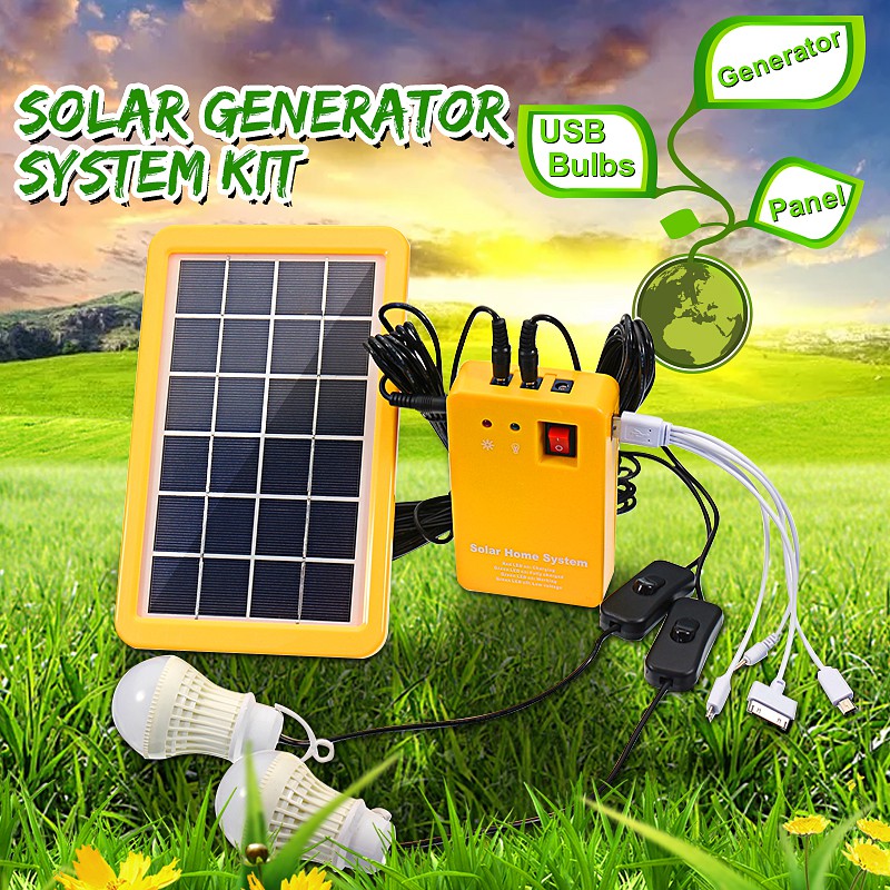 5V USB Charger Home Power Energy System Outdoor Garden 12V Solar Power ...