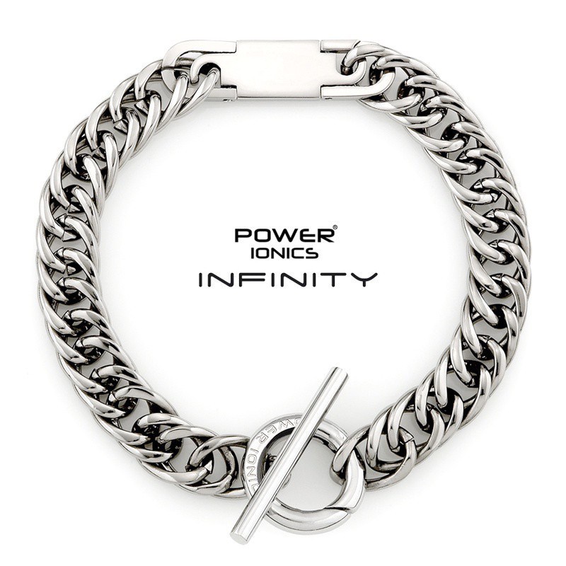 POWER IONICS FDA Registration Infinity New Trendy 99.999% Titanium Germanium Cuban Chain Men Women Fashion Jewelry Health Bracelet Free Engrave