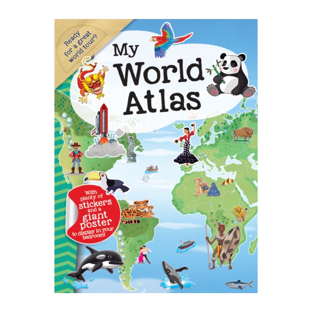My World Atlas Activity Book with Stickers & Poster For Kids To Learn ...