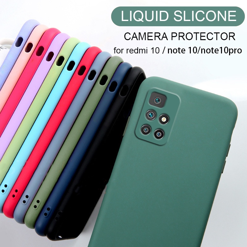 For Xiaomi Redmi 10 Case Redmi 10 2022 Shockproof Soft Tpu Liquid Silicone  Case For Redmi 10 4G Back Cover Phone Case Funda Capa - AliExpress