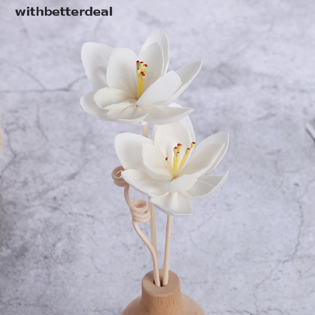【withb】 5PCS Flower Shaped No Fire Aroma Diffuser Sticks Household Bedroom Rattan Stick .
