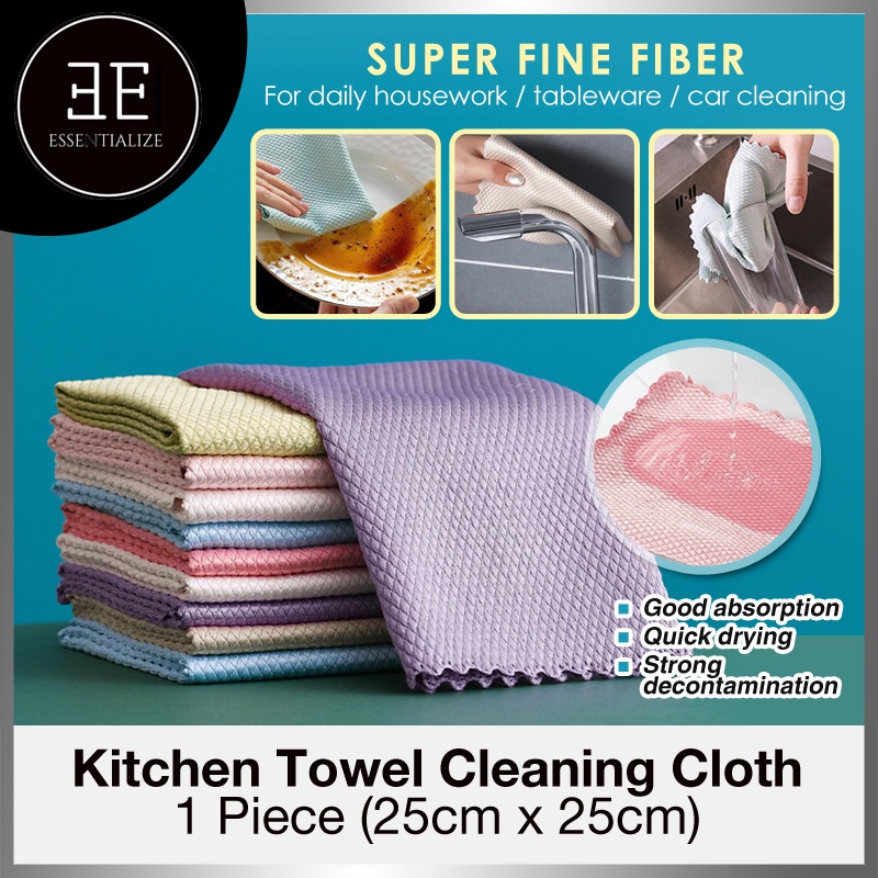 Kitchen Towel Cleaning Cloth Fish Scale Rag Wet and Dry Cloth Wipe ...