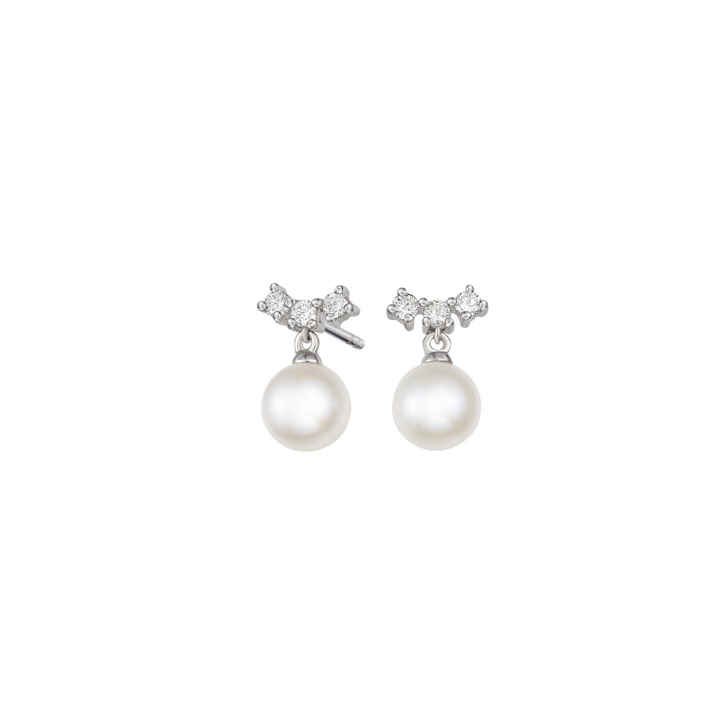 White gold and hot sale pearl earrings