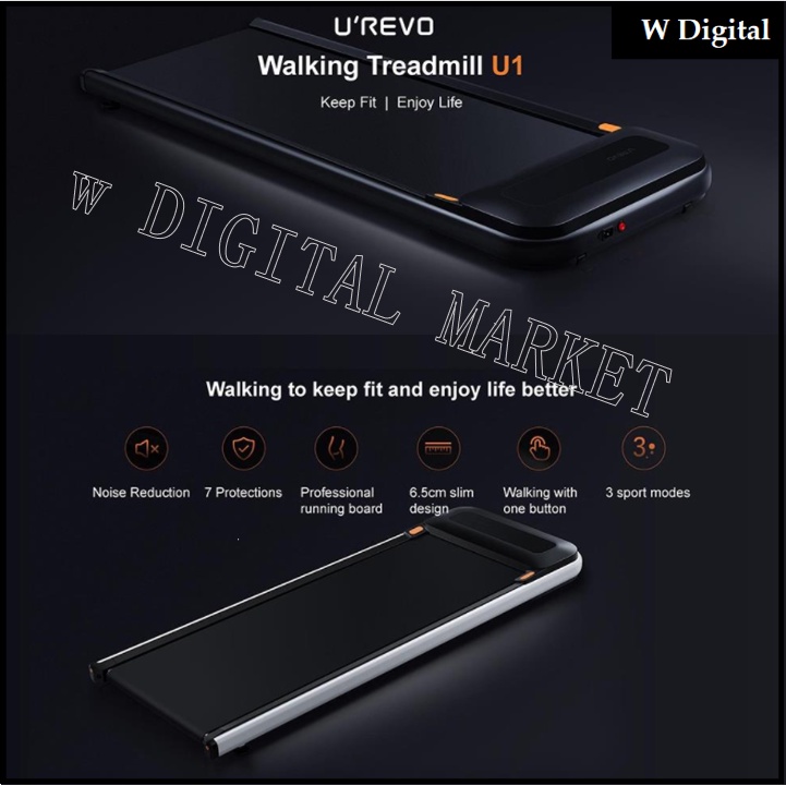 New Urevo U1 WalkingPad Treadmill Ultra Thin 6km h Max Speed Smart Fitness Walking Pad For Running Home Gym Machine Shopee Singapore
