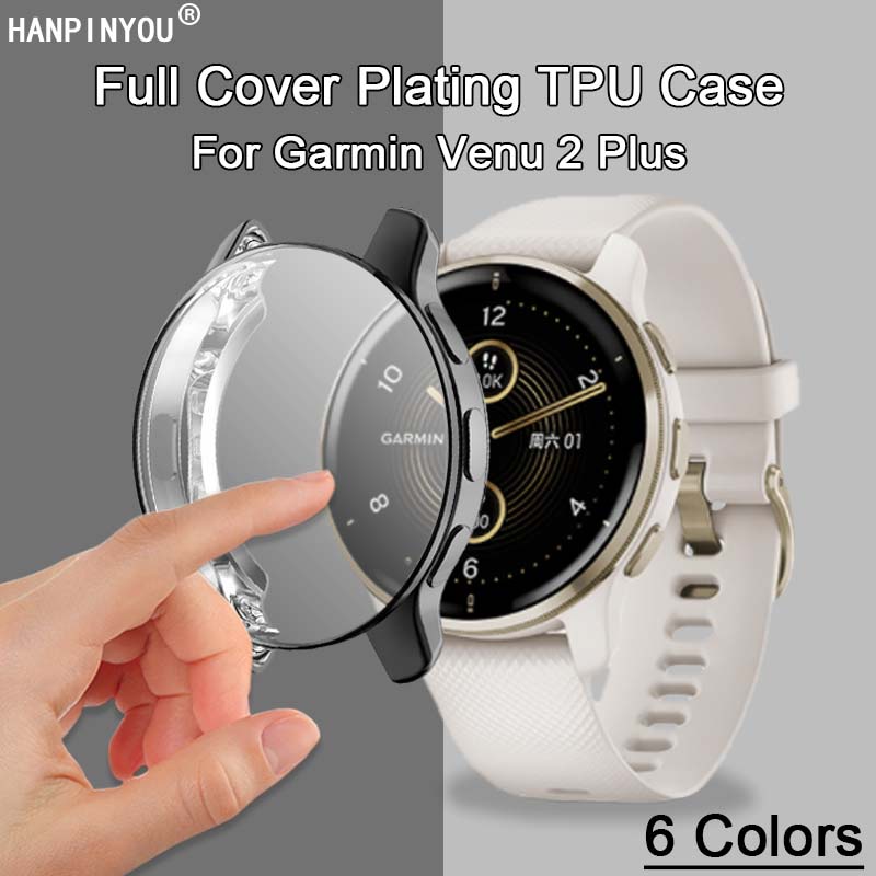 For Garmin Venu 2 PLUS 43mm Protective Bumper Case Screen Protector Cover