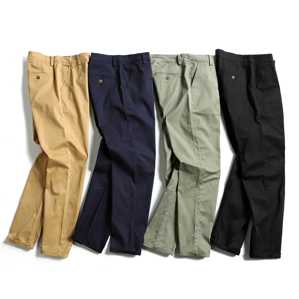 Men Plus Size Casual Pants Big Size Cotton Chinos Army Green,Black ...
