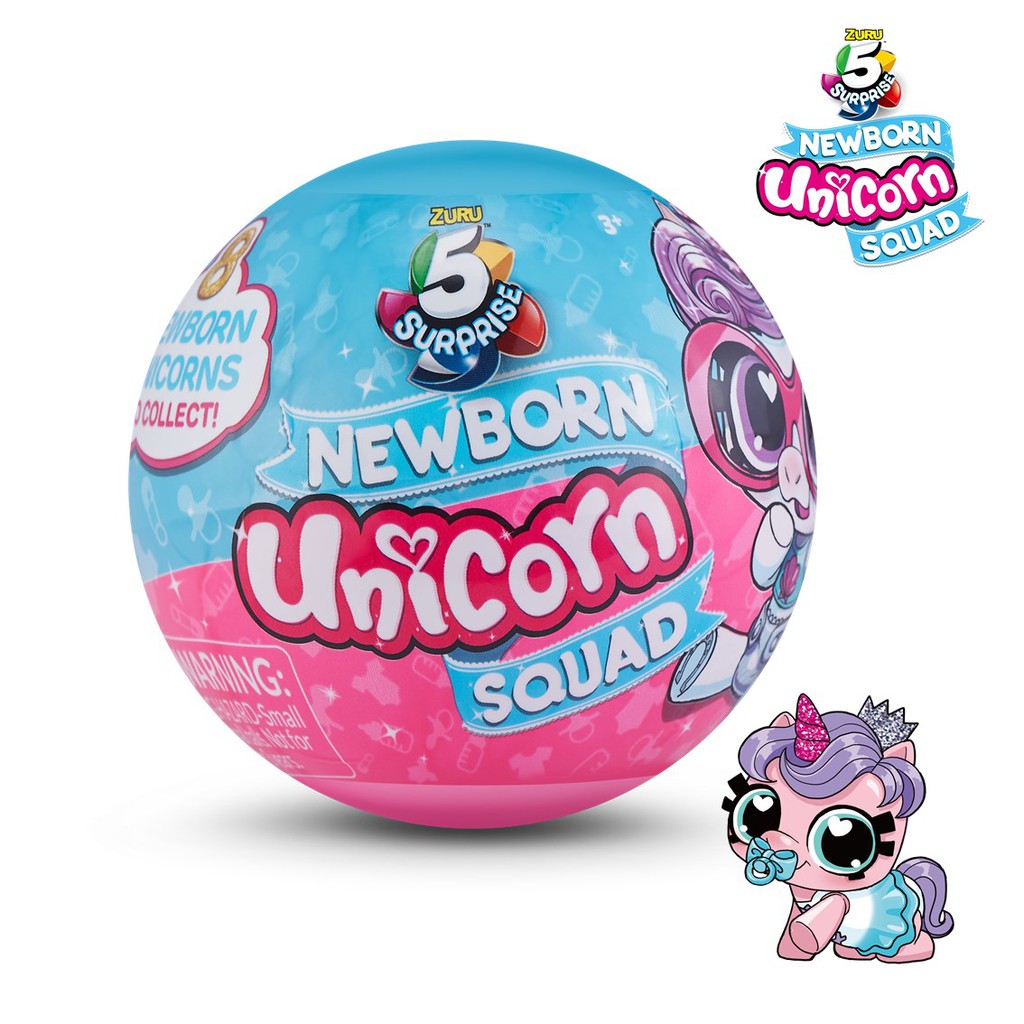 5 Surprise Unicorn Squad Series 4 Newborn Unicorn - Mystery Collectible Capsule - by ZURU