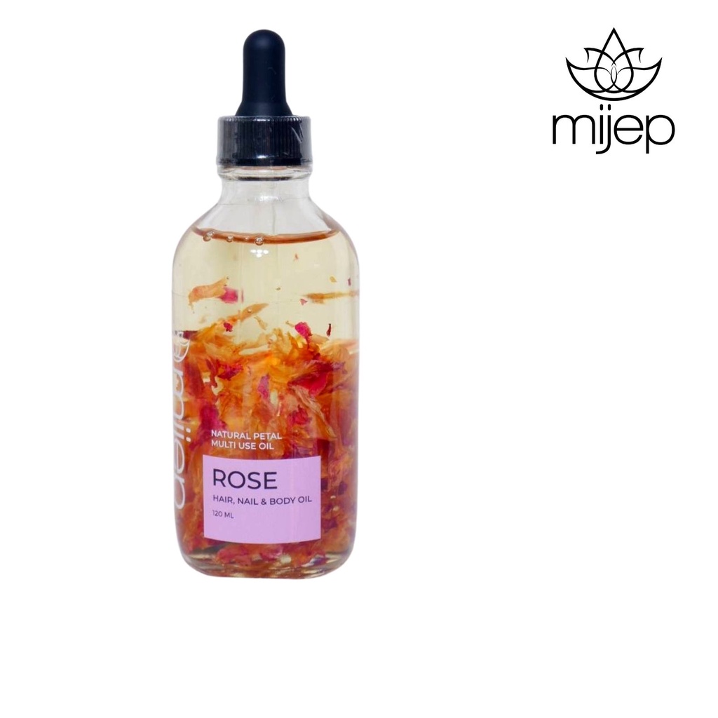 Mijep Natural Rose Body Oil 120 Ml Multi Use Oil For Face Skincare