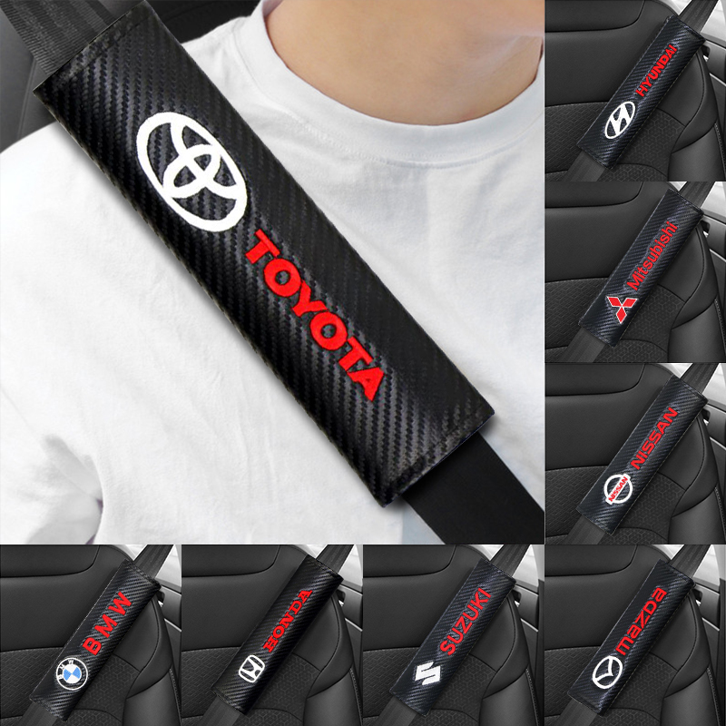 2pcs Car Seat Belt Cover Soft Comfortable Shoulder Pad Car Interior Accessories for Honda Toyota Benz Nissan Chevrolet BMW Ford etc