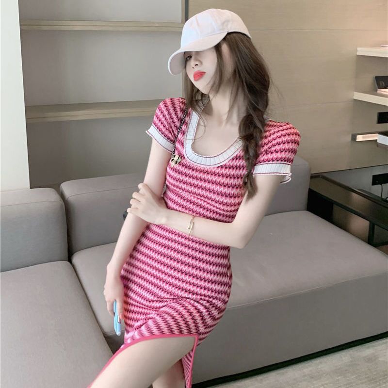 Korean 2024 striped dress