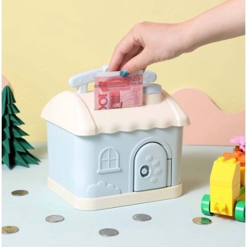 Home Piggy Bank House Shaped With Key Lock And Handle Cute No Sticker   D2a250e2eaa02dc2e1ceb4658a112da9