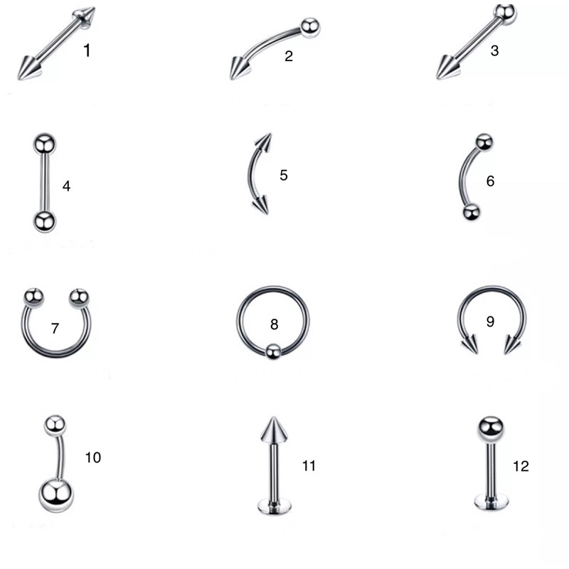 (1 Pc) BASIC Piercings - Medical Stainless Steel Piercings - Earrings ...
