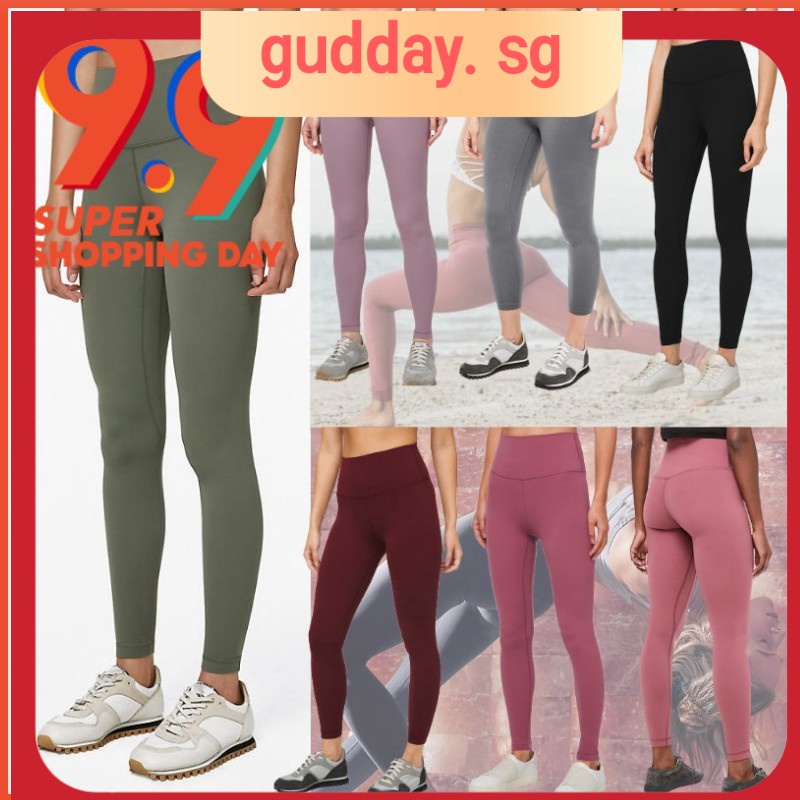 Lululemon Yoga Pants Women Align Pants 10 Colours Leggings Sportswear Tight High Waist Cropped Pants Lulu Lemon Quick Dry Fit Classic Sports Fitness Trousers Shopee Singapore