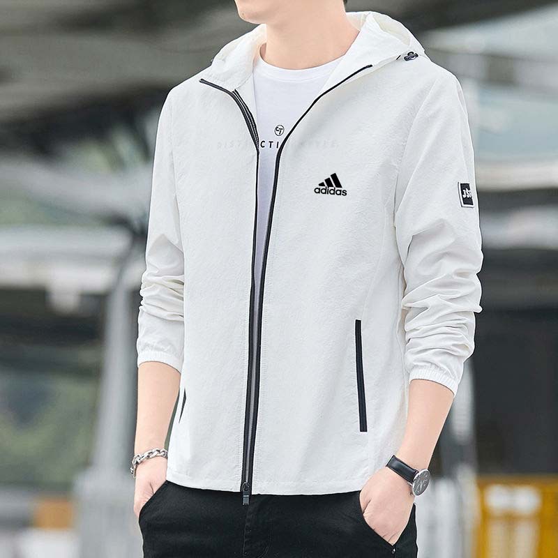 White windbreaker hot sale men's jacket