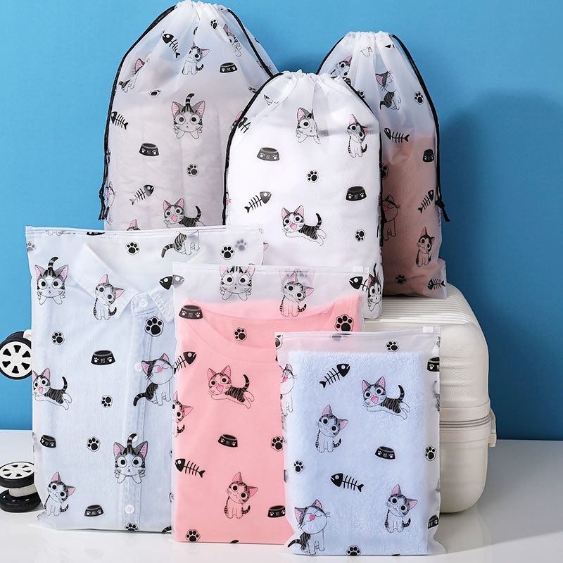 (Thick Style) Cat Pattern Zipper Bag/Drawstring Bag/Storage Bag ...
