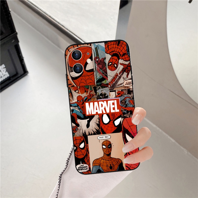 Marvel Spiderman Matte Soft Case for IPhone14 13 12 11Pro 14 13 12 11ProMax 14Plus 6/6s 6Plus/6sPlus 7Plus/8Plus  X/XS  XR  XsMax 7/8/SE 2020
