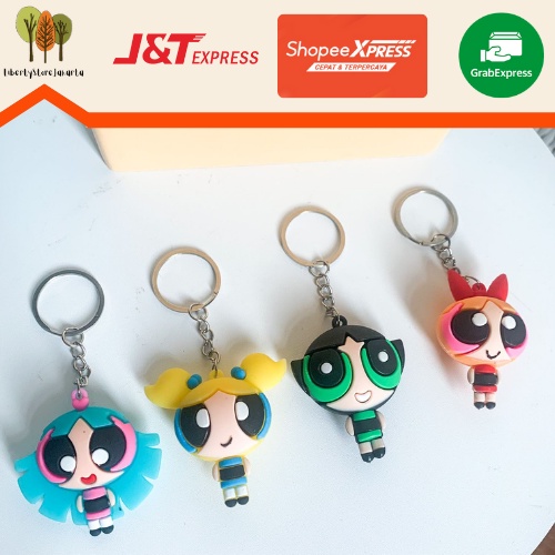 Powerpuff Girl KEYCHAIN KEYRINGS Ganci Powerpuff Girl Cute Bag
