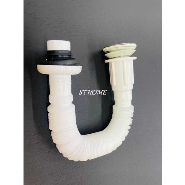 Full Set Waste and Flexible Outlet Hose For Bathroom Basin (No Overflow ...