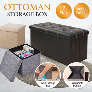 Linen Fabric storage Stool Foldable household Coffee Table Sofa Footstool  Ottoman storage box change shoe bench mx9171609
