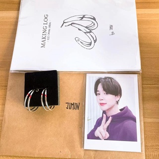 BTS artist made buy jimin red carving earrings