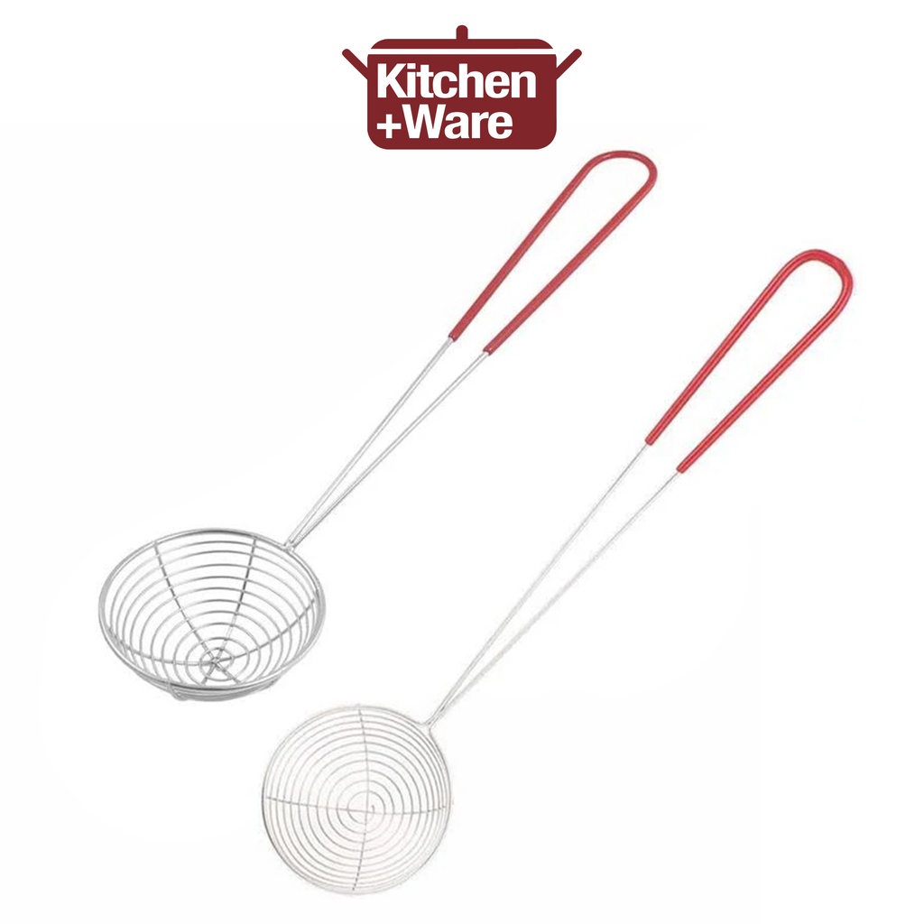Set of 5 / 1pcs Long Handle Stainless Steel Fine Spiral Mesh Ladle ...
