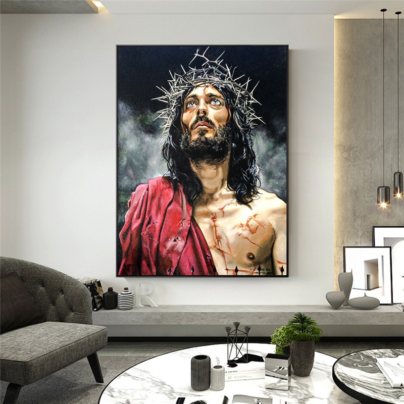 Jesus Mural Poster and Printer Jesus Mural Portrait Decorative Painting ...