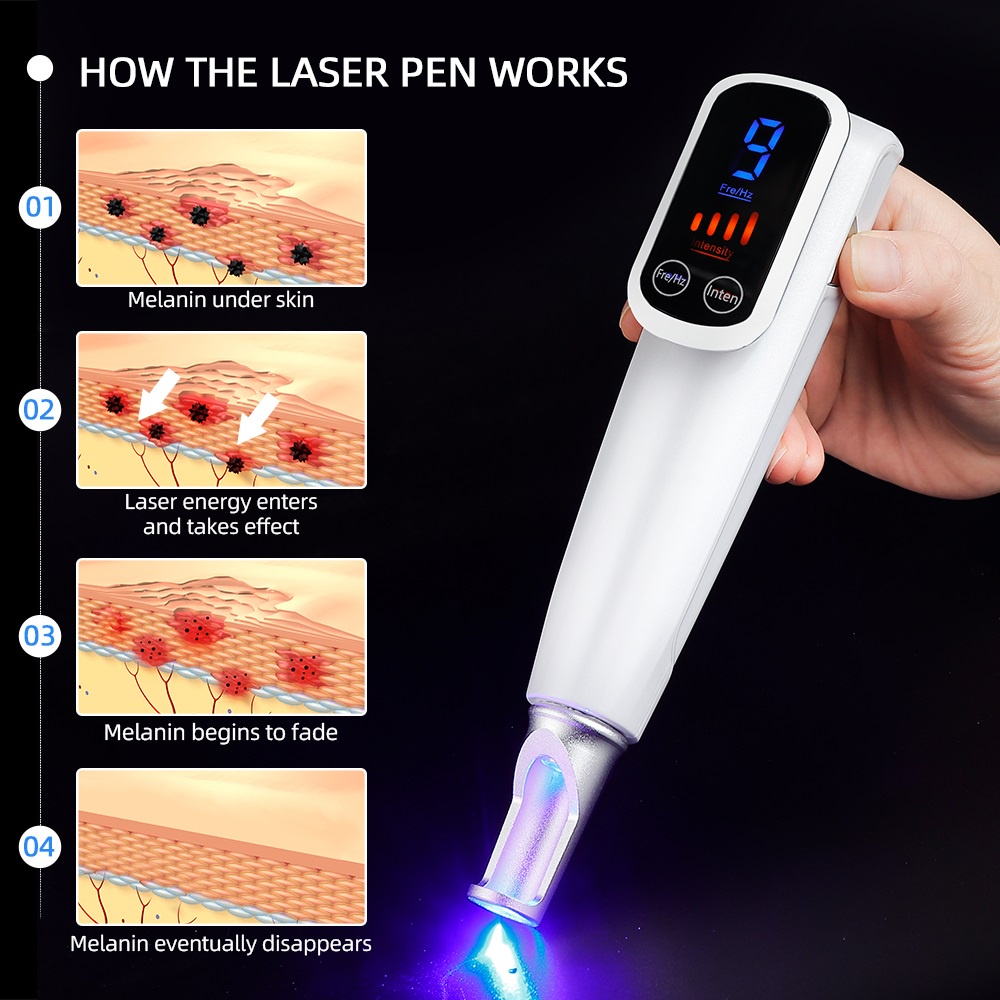 Picosecond Laser Pen Blue Red Light Therapy Freckle Mole Eyebrow