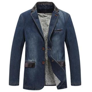 Mens blue sale jean blazer