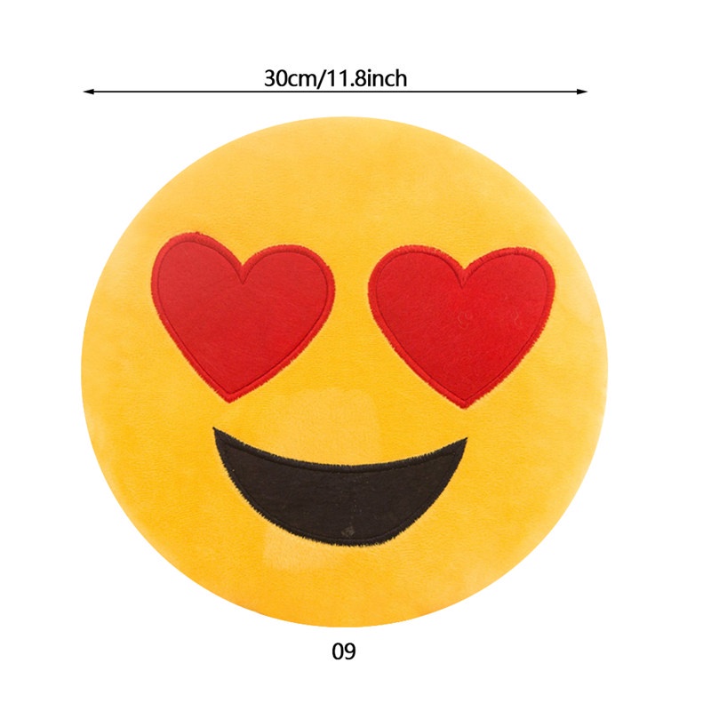 DF 30cm Soft Emoji Yellow Round Cushion Emoticon Stuffed Plush Toy Smiley Pillow Birthyday Gift Shopee Singapore
