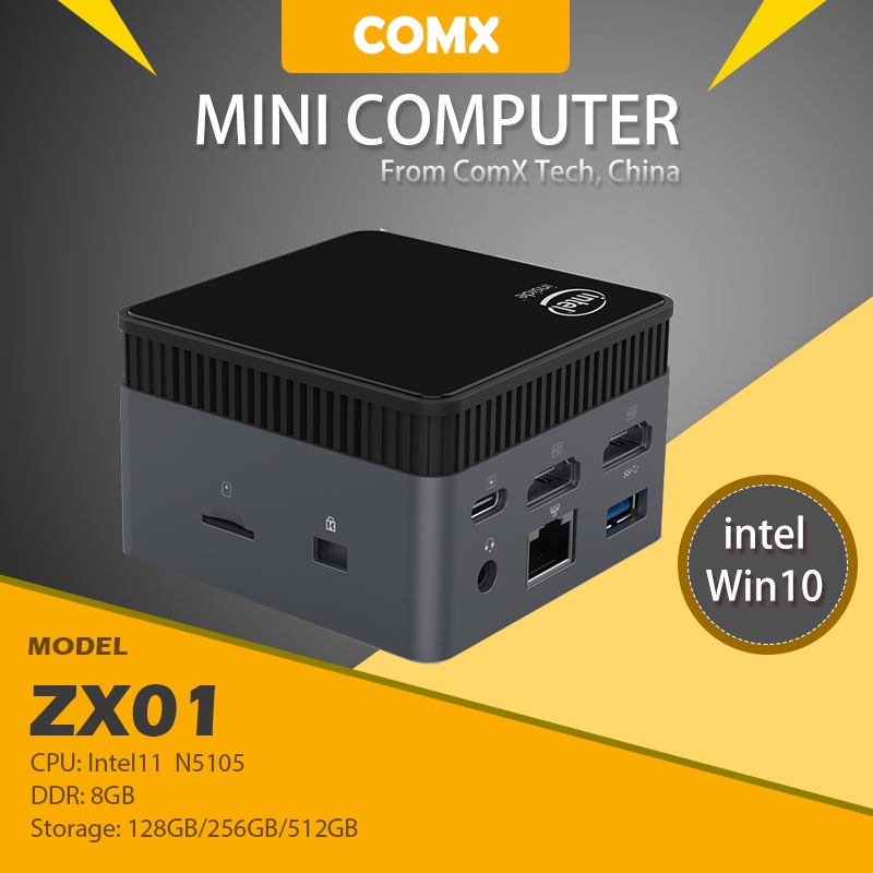 COMX ZX01 Pocket Intel N5105 MINI Pc Windows 10/11 Mini PC 2.9GHZ DDR4 8GB 1TB SSD 5G Wifi BT4.2 Desktop Mini PC Gamer Computador