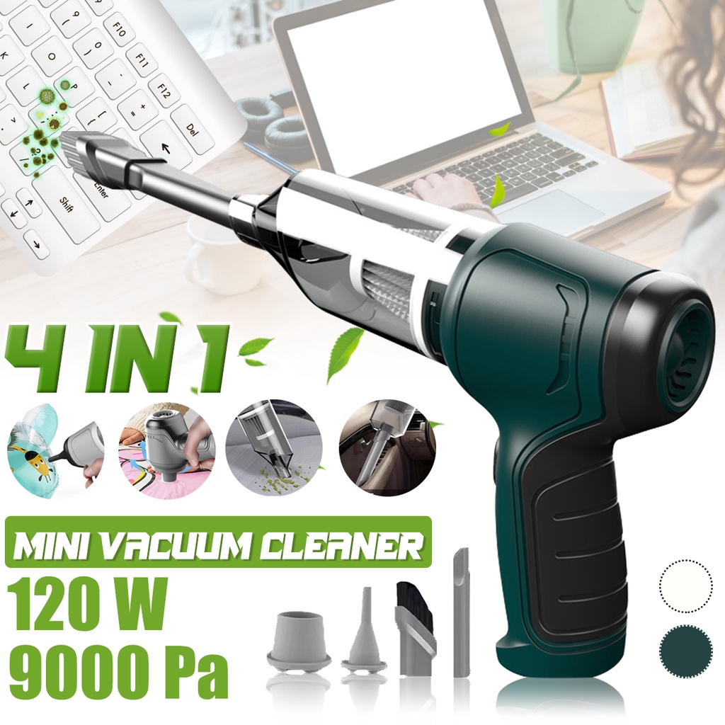 4-In-1 Cordless Air Blower Handheld Air Duster Mini 9000Pa Wireless keyboard Car Vacuum Cleaner Portable Cyclonic Suction Home