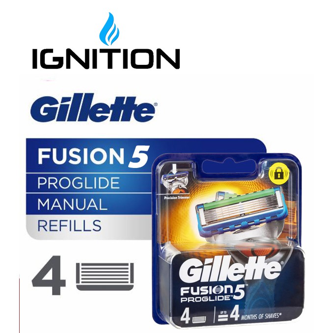 Gillette Fusion ProGlide 5 Manual Razor Blades Refills 4 Pcs (New ...