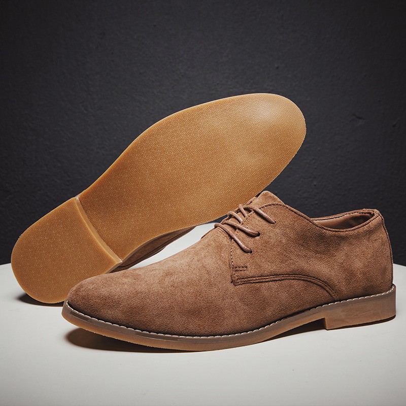 High Quality Suede Leather Men Dress Shoes Formal Lace Up Business
