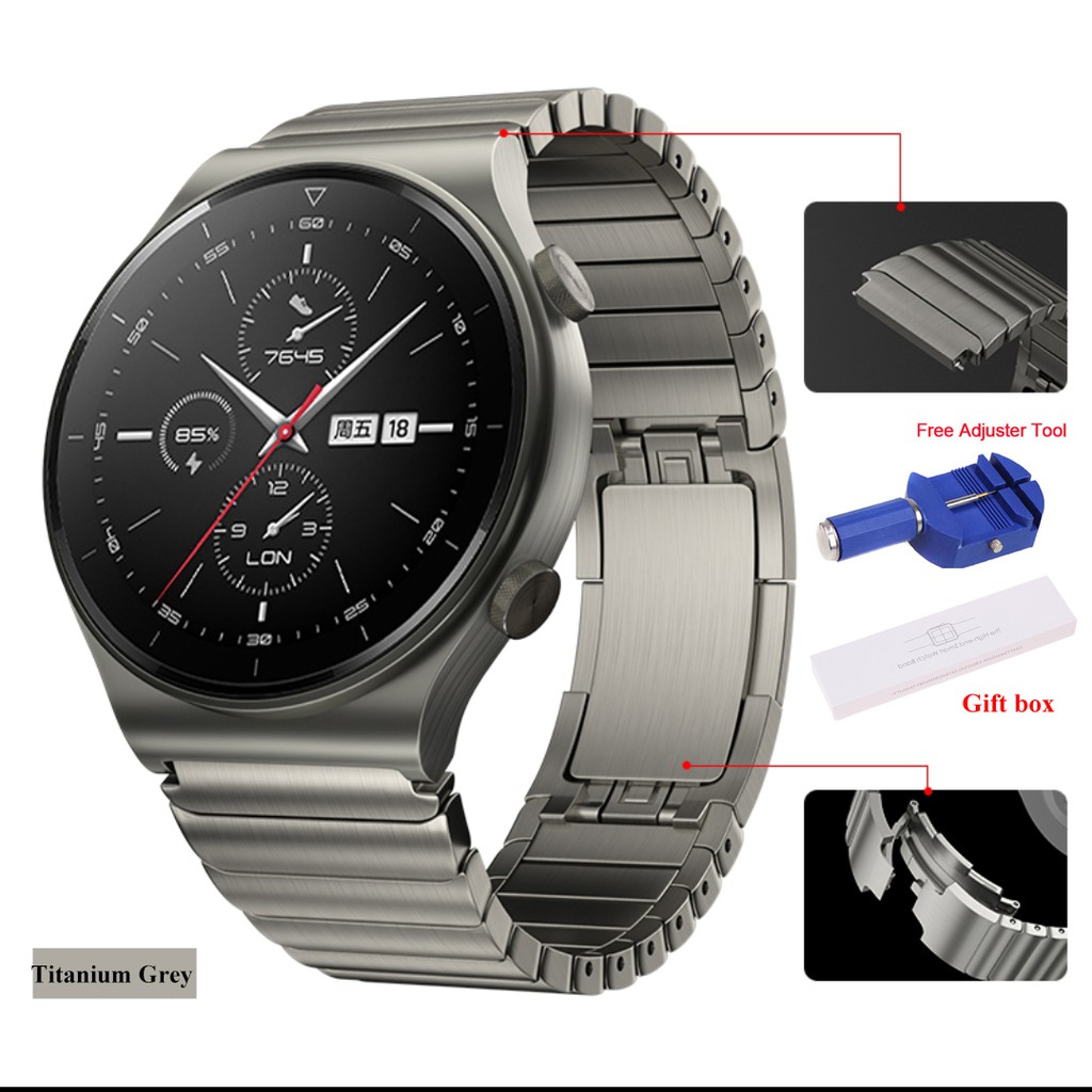 Original Titanium Grey Strap for Huawei Watch GT3 GT2 GT 3 2 Pro 22mm Stainless Steel Correa Metal Watch Band Shopee Singapore