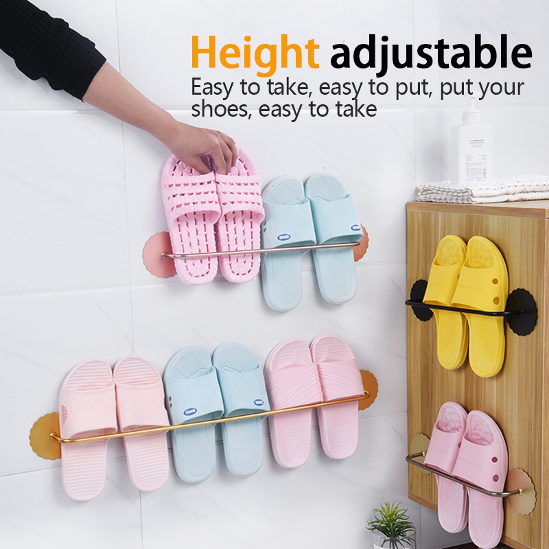 Wall-mounted Slipper Rack Aluminum Seamless Slippers Storage Rack Wall ...