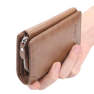 BAELLERRY D1083 Retro Crocodile Design Men PU Leather Short Wallet