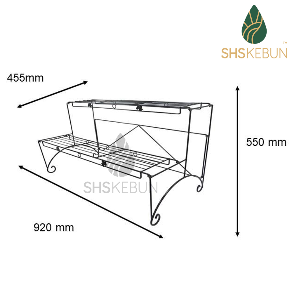 Baba 2-tier Iron Stand for Garden Rack Flower Pot Plants Rack Outdoor ...