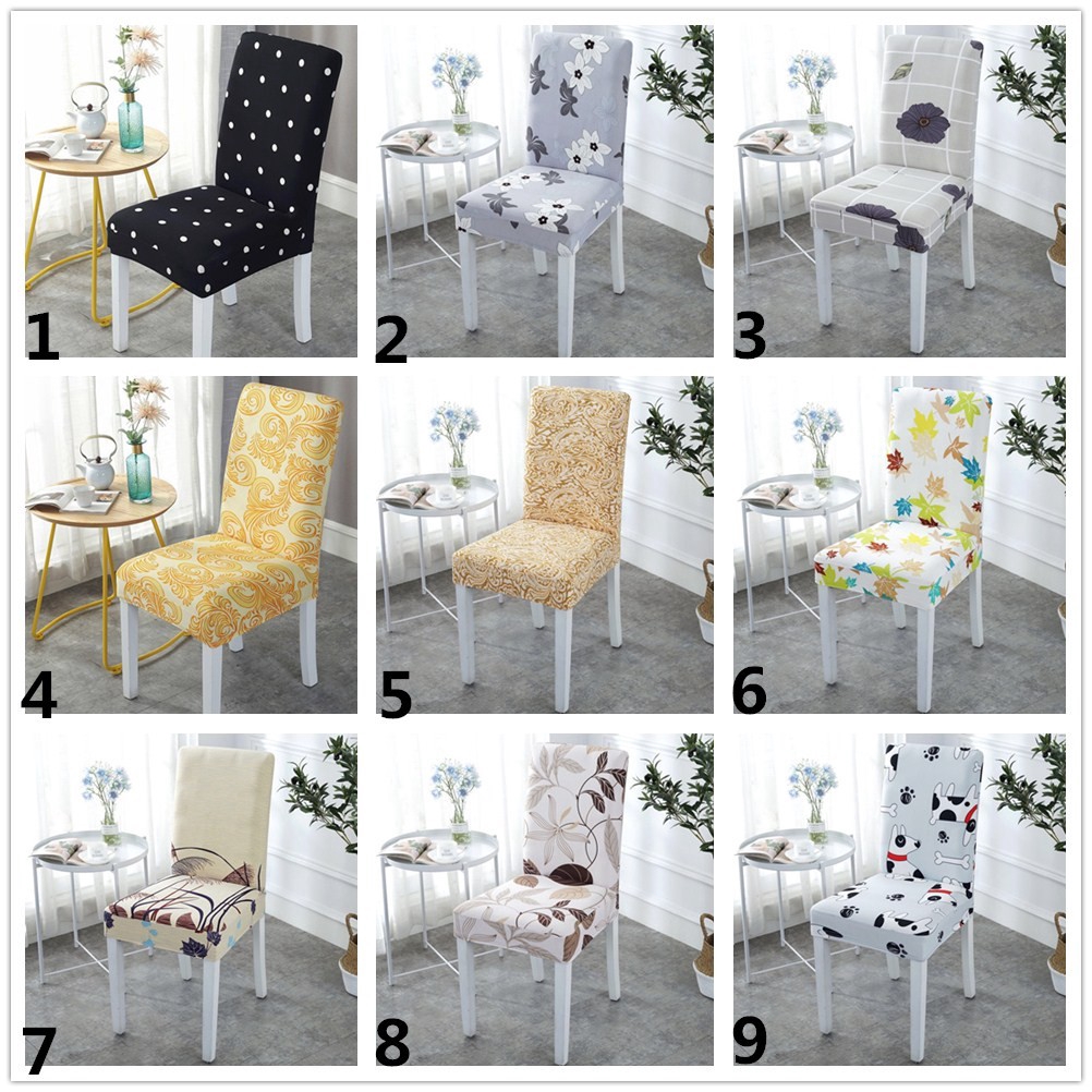 Flower Printing Chair Covers Spandex Chair Cover Stretch Elastic Dining Seat Universal Chair Cover For Kitchen Wedding