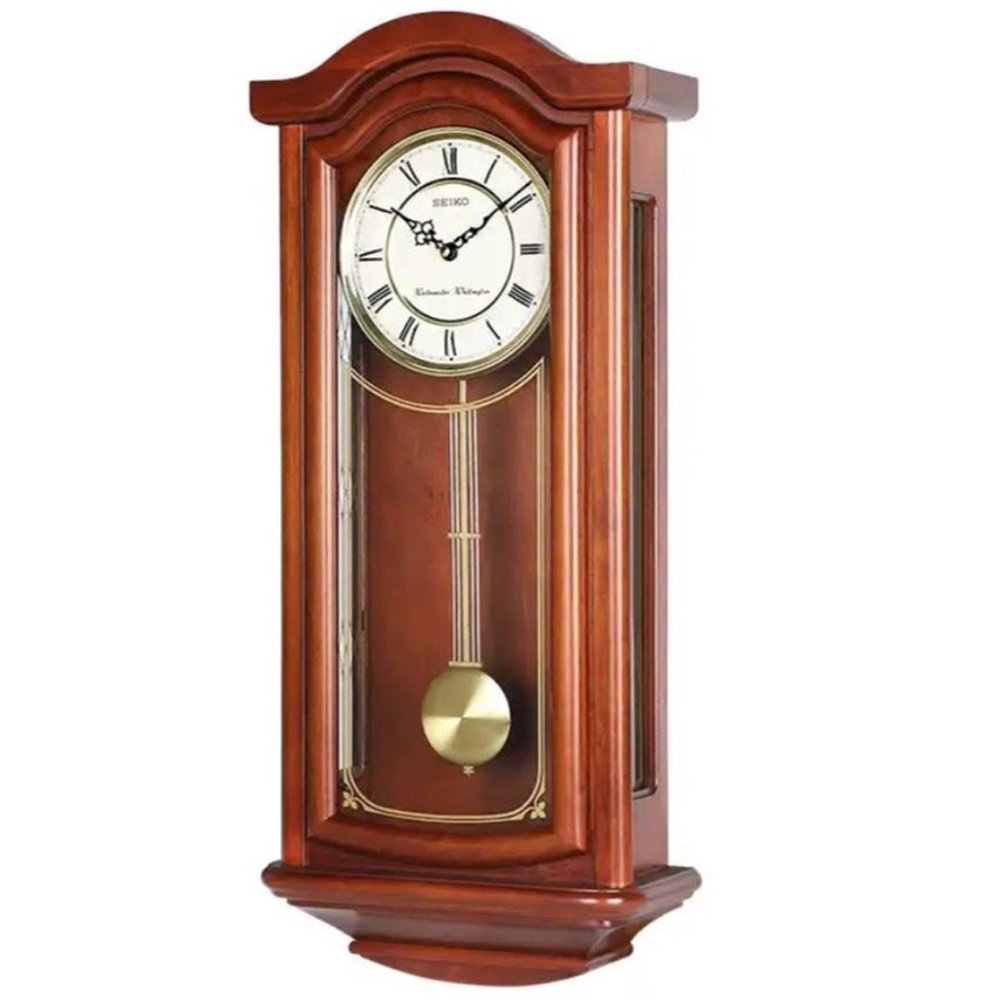 Seiko Wooden Chiming Wall Clock with Pendulum QXH118B | Shopee Singapore